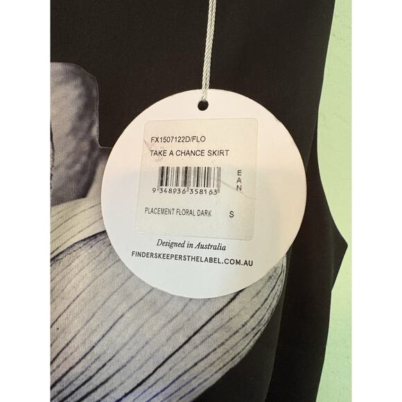 Finders Keepers Small Black Floral Last Chance Open Cut Dress 16” PTP 25” Waist - Picture 5 of 5